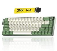 KG18 65% Compact Mechanical Keyboard - QMK/VIA Programmable, Hot-Swappable, Gasket Mount, Volume Knob, 32-bit ARM4 Chip, RGB Backlit (68 Keys, USB-C, Aluminum Frame) (Green)