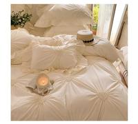 Kg2bVw9dP Duvet Cover Set Cotton Duvet Cover 4-Piece Set, Solid Colour Luxury Simple Ruffles Three-Dimensional Embroidery Bedding Bedding Set(White,200x230cm-4pcs)