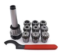 KG7HQRP 9Pcs Er32 Spring Collets Set 2/4/6/8/10/12/16/18/20Mm + 1Pcs Mt3 M12 Er32 Collet Chuck Morse Taper Holder Collet Power Tool Set Drill Chuck