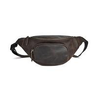 KG7HQRP Leather Men Waist Pack Fanny Belt Bag Purse Travel Retro Male Sling Cross Body Chest Hip Bum Bags (Color : A, Size : 16 * 9 * 37cm) (A 16 * 9 * 37cm)