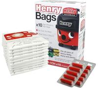 KGA SUPPLIES 10 Freshener Sticks & 10 Genuine Henry Hoover Bags Hepa-Flo Numatic NRV Henry Turbo Hetty Vacuum Cleaner Dust Bags