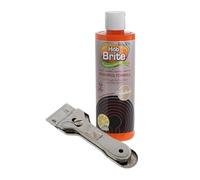 KGA SUPPLIES Hob Brite Ceramic & Glass Hob Cleaner 300ml with Hob Scraper - Powerful Burnt Food Remover for Ceramic, Induction & Electric Hobs - Lemon Sherbet Cleaning Bundle