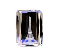 KGADRX 3D Crystals Decor Ornaments Gifts Eiffel Tower Crystal Glass Cube Engraving for Home Decoration Birthday Gifts