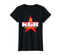KGB Still Watching You CCCP Soviet Union Communist T-Shirt, Women, Black, Large