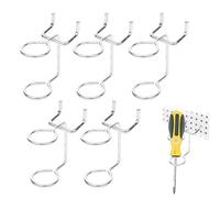KGCGJVB 5Pcs Pegboard Screwdriver Holder Tool Organizers Double-Ring Peg Board Hang Tool Holders Hooks and Hangers for Screw Drivers Wrench Hammer Pliers Storage Accessories Wall Mount Tool Storage