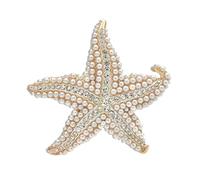 KGCGJVB Starfish Brooch Seashell Pin for Women and Men Gold Plated Ocean Animal Lapel Pins Large and Small Rhinestone Brooches Star Brooch for Womens Clothing Dress Accessories for Beach and Party