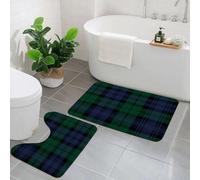 KGDHY 2 Pieces Bath Mat and Toilet Mat Set,Park family tartan plaid. Scottish textile pattern. (1),Pattern Quick Dry Bathroom Mats,Non-slip Bathtub Rug for Bathroom Sink Toilet