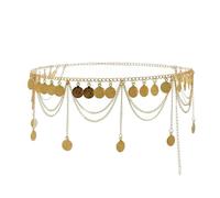KGDUYC Belly chain, belly chain, gold, waist chain, body chain, Kurdish chain, Kurdish dresses, tassel belt for belly dance, metal belt, waist belt (gold)