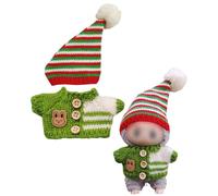 KGDUYC Clothes for Doll, 17 cm Cute Mini Plush Dolls Clothing Outfit Only Clothing Accessories, for Labubu Dolls Pullover Hoodie Clothing DIY Children Gifts, without Doll (Sweater, Hat)