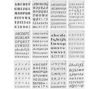KGDUYC Pack of 12 Letter Stencils for DIY Scrapbook, Painting, Drawing, Craft Accessories, 17.8 x 10.2 cm