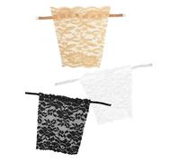 KGDUYC Women's Bra Overlay Overlay Top - 3 Pieces Lady Lace Clip-on Mock Camisole Bra Insert Overlay Modesty Panel Vest with Lace Clip