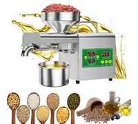 Kgfvesdc Automatic Oil Press Machine Oil Press Machine for Home [Manual Temperature Control/Dual Hot and Cold Press / 1000w] Oil Press for Grains, Spices, Coffee Beans, Corn, and Chinese Herbs