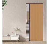 Kgfvesdc Double Accordion Door Accordion Door Living Space Folding Gate with Handle Waterproof and Heat Insulation Space Saving for Kitchens/Closet/(Coffee Brown/W×H:195×200cm) Customizable