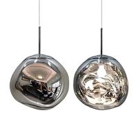 KGGKEUH Lava Pendant Light, Modern Glass Ceiling Pendant Lamp Irregular Shape Hanging Lights Fixture Decorative Chandelier for Shop Club Dining Indoor Lighting E27 Base, Silver, without Bu Thoughtful