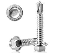 KGGZKG 120 PCS Self Tapping Screws Metal M4.2X38MM Hex Head Stainless Steel Tech Screws for Metal Sheets Ventilation Pipes Corrugated Roofing Windows