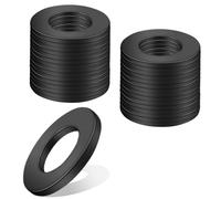 KGGZKG 30 Pcs M5 x 10mm Black Flat Washers 304 Stainless Steel A2 V2A Penny Washers M5 Metal Round Repair Washer Spacer for Screws Bolts and Nuts