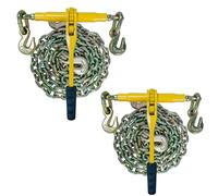 KGLHJDY Chain and Binder Kit 5/16in-3/8in,G80 Chains Heavy Duty Ratchet Load Binders,Se Tie Down Binder for Hauling and Towing,2 Pack