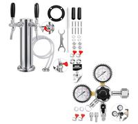 KGLHJDY new adjustable dual tap kegerator tower with kegerator parts kits co2 regulator beer keg regulator
