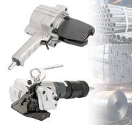 KGLHJDY Pneumatic Steel Strapping Machine for 1.25in Width Metal Belt, Heavy Duty Air Combined Split Banding Tool, Tensioner and Cutter Sealer for High Tensile Packaging,32mm
