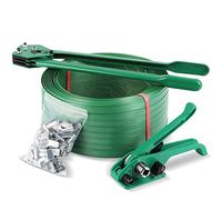 KGLHJDY Polyester (PET) Banding Strapping Kit, 5/8" x 1049' Pallet Packaging Kit, 1100lbs Heavy Huty Strapping Tool, Tensioner Crimper Sealer Tool with 100 Metal Seals, 100 Protector Corners