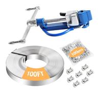 KGLHJDY S304 Steel Strapping Banding Kit - Stainless Steel Banding Tool Band Coil 3/16"~3/4", Tensioner, Crimper, Cutter, Screw Type Plier for Tensioning, Packing, Bundling
