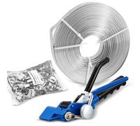 KGLHJDY Stainless Steel Banding Strapping Kit - 3/4" x 100ft 304 Steel Coil, 100 Ear-Lokt Buckles & Ratchet Tensioner Tool (Complete Packaging Solution)