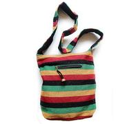 KGM Accessories Cool Hand made Rasta Woven printed cross body Bag Jamaica Reggae Men`s Women`s Shoulder Messenger Bags (Plain stripe)