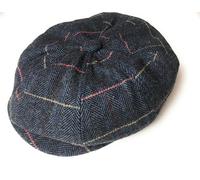 KGM Accessories Herring Bone Panel Baker Boy Newsboy Flat Cap - Men`s caps (M, Blue Check)