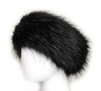 KGM Accessories Luxury designer Faux Fur head band black