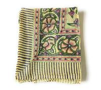 KGM Accessories Multi purpose Extra large Indian 100% soft cotton hand block printed Sarong Scarf Shawl Beach wrap Pareo (Cotton, Green Floral)