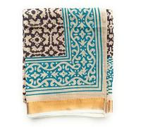 KGM Accessories New Extra large Indian Cotton Gold Lurex hand block printed Sarong Scarf Shawl Beach wrap Pareo
