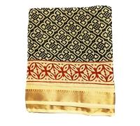 KGM Accessories New Extra large Indian Cotton Gold Lurex hand block printed Sarong Scarf Shawl Beach wrap Pareo