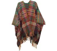KGM Accessories New Native American Najavo Design Shawl Poncho Women's Large Knitted Sweater Cape Cardigan (UK, Alpha, One Size, Regular, Regular, Brown)