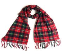 KGM Accessories Super soft check cashmere feel tartan check scarf - scarves for Men - Men`s woman's soft cashmere scarf (Red Green tartan)
