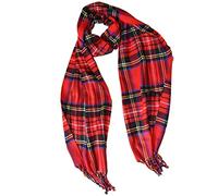 KGM Accessories Super soft Red Stuart Tartan plaid scarf - scarves for Men Women