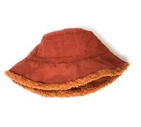 KGM Cool New Cord Bucket hat with Borg Teddy Bear Fleece Lining Men's Women's Hats (Rust)