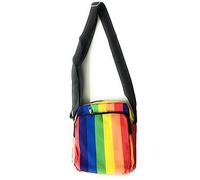 KGM Printed Design leaf rainbow Plain colour Cross body messenger bag - Cross body Travel Sport Festival Bags (Rainbow stripe)