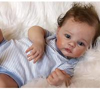 kgniess me Reborn Baby Girls 20 Inch Handmade Realistic Reborn Baby Dolls with Soft Fabric Body, Like a Real Baby, Open Eyes, Blue Eyes, CE & EN71 Certified