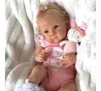 kgniess me Reborn Doll Reborn Baby Girl Like Real Baby 18 Inch Soft Fabric Body Reborn Baby Doll Lifelike Baby Dolls Eyes Open Children Gift Set