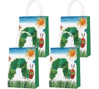 KGNZUIZIU 16 Pack The Very Hungry Caterpillar Party Gift Bags, Themed Party Gift Bags, Perfect for Birthday Occasion, 16 Count (Pack of 1), Green
