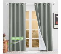 KGORGE Anti Dust Soundproof 100% Blackout Curtains 4 Layers Heavy Duty Energy Efficiency Window Curtains for Living Room Baby Bedroom Home Office Studio, Wide 52 x Long 95 inches, Sage Green, 2 Panels