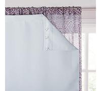 KGORGE Blackout Curtain Liners - Hang with Rod Pocket/Hooks, for 63-inch Long Curtains Thermal Insulated Energy Saving Drapes (2 Panels, W27 x L60 Each, Grayish White, Bonus Hooks)