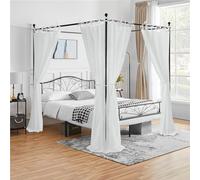 KGORGE Canopy Bed Sheer Curtains for Queen/King/Twin/Full Size, 8 Panels for Girls Boys Adults Bed, Home Bedroom Decor (White, 45 inch Width X 96 inch Length)