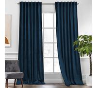 KGORGE Velvet Curtains Navy Blue Blackout 108 inches 2 Panels for Bedroom | Soft Darkening Thermal Insulating Window Drapes for Living Room Sliding Door, Back Tab Rod Pocket, Hunter Green, W 52 x L 108