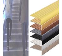 KGPGNYMYHA Metal Stair Edge Protector 36x2in Stair Nosing Wood Stair Edge Trim, Non-Slip Stair Nose Molding For Indoor Tile Wooden Steps(Silver,120cm/48in)