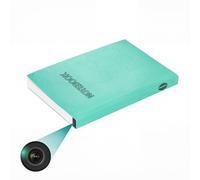 KGQO Hidden Camera Notebook Spy Camera 1080P HD Mini Nanny Cam with Motion Detection & Loop Recording for Home Security Business Meeting & Learning No Wi-Fi Needed (Aquamarine)