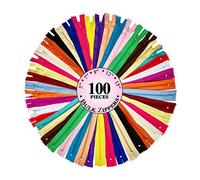 KGS Bulk #3 Nylon Zippers for Sewing Crafts | Variety Pack | 20 Assorted Colors | 5 Different Sizes | 100 Pieces per Pack | 5+7+9+12+15 Inches