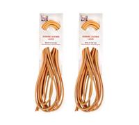 Kg's Genuine Leather Laces - 100% Genuine Leather Shoe Laces for Adults, Leather Boot Laces are Tough & Long-Lasting, Brown, 2 Pairs, 72 inches
