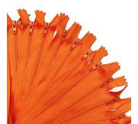 KGS Zippers for Sewing Crafts | 20 Pieces per Pack | Single Color #3 Nylon Zippers for Making Bags, Pouches, Pillow Covers and Sewing Craft Projects (Orange, 5 Inch (20 Pieces))