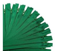 KGS Zippers for Sewing Crafts | 20 Pieces per Pack | Single Color #3 Nylon Zippers for Making Bags, Pouches, Pillow Covers and Sewing Craft Projects (Forest Green, 9 Inch (20 Pieces))